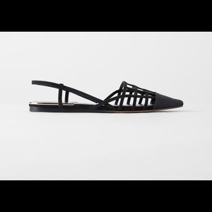 Zara latticework slingback flats
